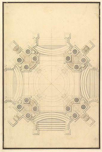 Ground Plan for Catafalque for Johann Wilhelm, Count Palatine of the Rhine (d. 1716)