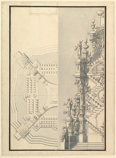 Half Elevation and Half Ground Plan for a Catafalque