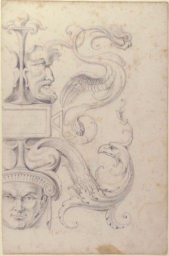 Drawing of a Grotesque after a 16th-century Decorative Relief