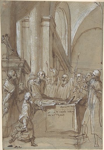 Raymond Diocrès Speaking During His Funeral (from the Life of Saint Bruno of Cologne)