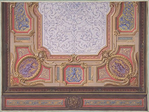 Design for Ceiling of Grand Salon, Hôtel Hope
