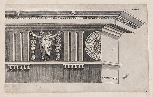 Doric Entablature, from "Speculum Romanae Magnificentiae"