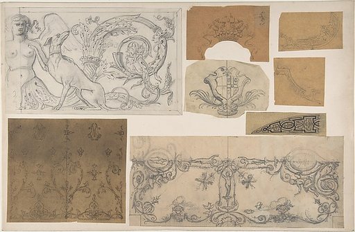 Eight Miscellaneous Designs for the de la Rochejaquelein Family