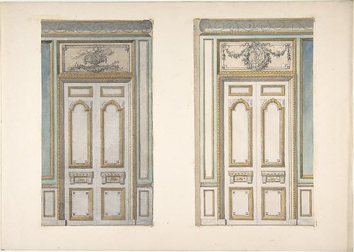 Two Designs for Doorways with Alternate Overdoor Decoration