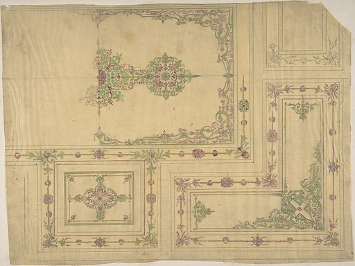 Ceiling Design in Moorish Style for the de la Rochejaquelein Family
