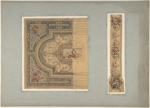 Two Designs for Ceiling with Putti and Allegorical Figures of the Arts