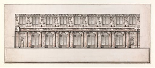 Longitudinal Section of Great Throne Room (Saint George's Hall), Winter Palace, Saint Petersburg