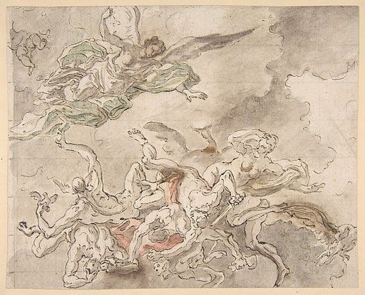 Study for the Fall of Simon Maqus, S. Paolo Maggiare, Naples