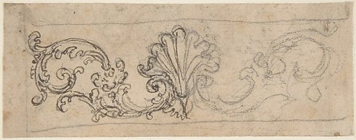 Design for a Frieze Decorated With a Palmette and Tendrils (recto); Two Designs for a Rosette (verso)