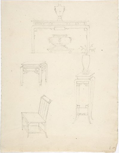 Designs for Chinoiserie Furniture: Three Tables and a Chair