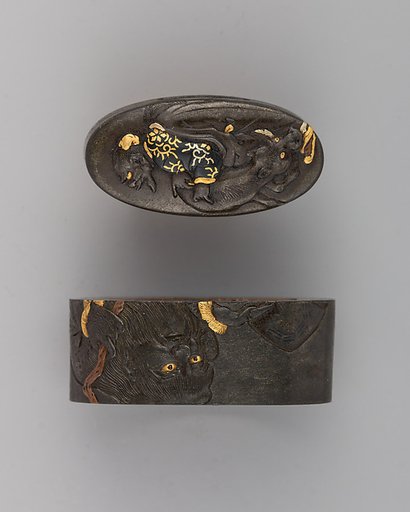 Sword-Hilt Collar and Pommel (Fuchigashira)