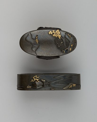 Sword-Hilt Collar and Pommel (Fuchigashira)