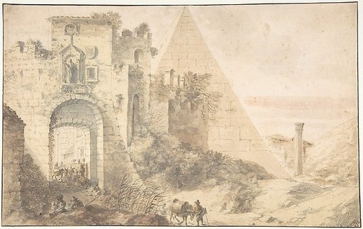 Pyramid of Cestius and the Porta San Paolo, Rome