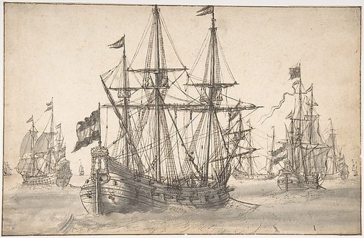 Dutch Men of War at Anchor