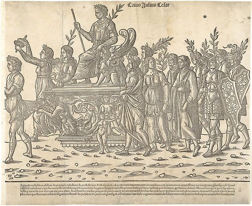 Caesar riding on his chariot, from "The Triumph of Caesar"