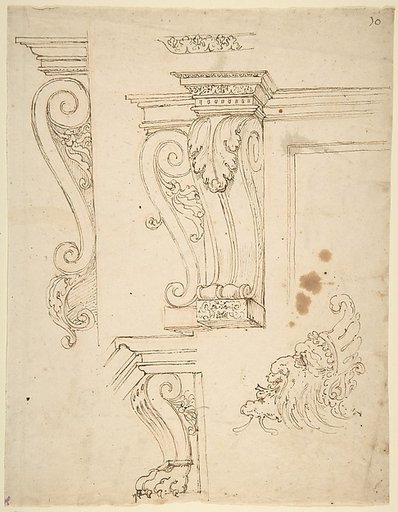 Four Studies of Consoles and a Mask