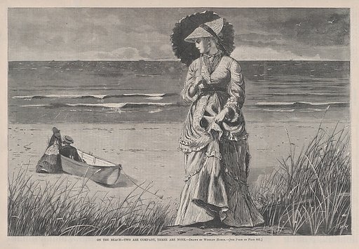 On the Beach – Two are Company, Three are None, from "Harper's Weekly," Vol. XVI