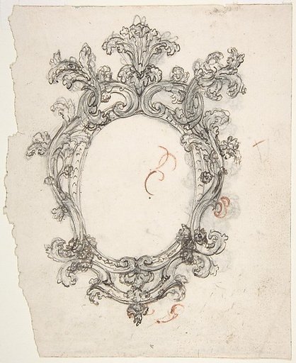 Design for a Decorative Oval Frame (recto); Half sketch for a Decorative Oval Frame (verso)