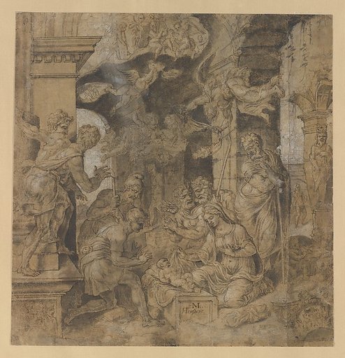 The Adoration of the Shepherds (recto); Sketches (verso)