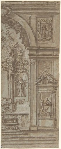 Right Half of a Wall Elevation with a Church Altar