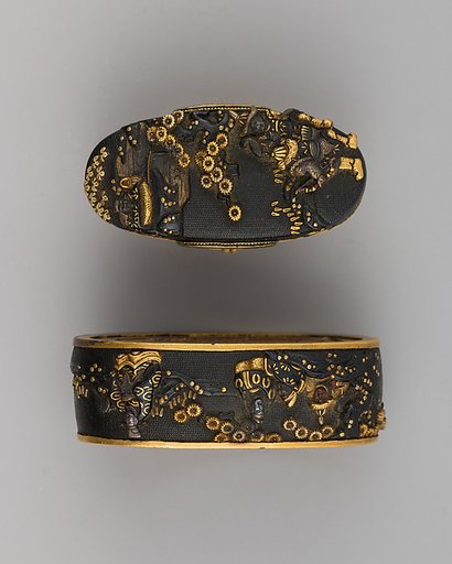 Sword-Hilt Collar and Pommel (Fuchigashira)