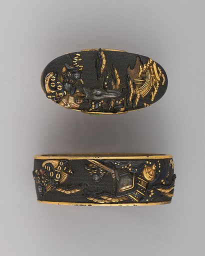Sword-Hilt Collar and Pommel (Fuchigashira)
