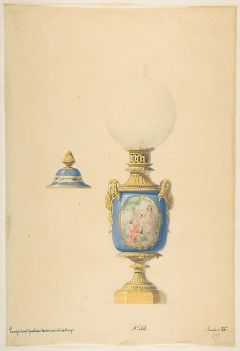 Design for an Oil Lamp and Lid