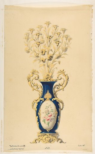 Design for a Porcelain Candelabra with Nine Branches