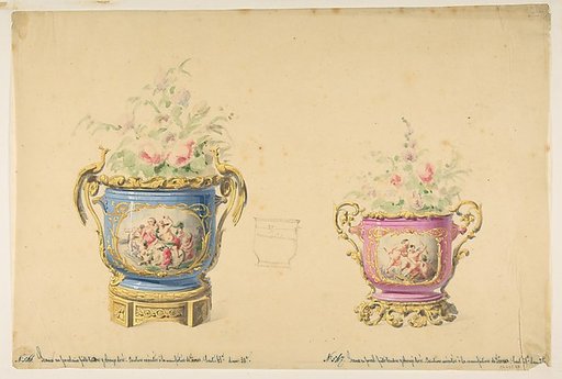 Design for Two Sèvres Porcelain Flower Pots
