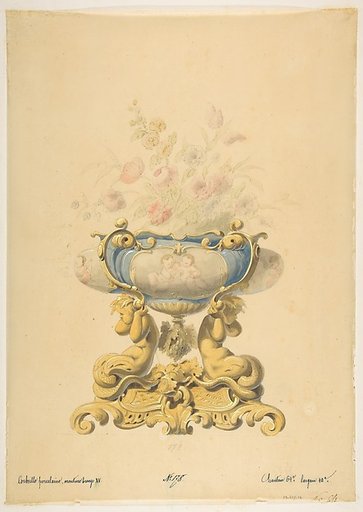 Design for a Porcelain Flower Bowl with Bronze Mount