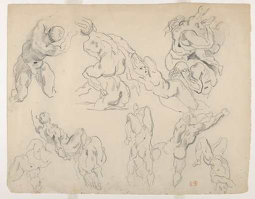 Figure Studies after Rubens's "The Fall of the Rebel Angels"