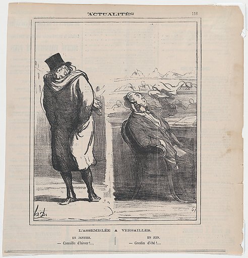 The assemby in Versailles: In January –Wretched winter!... In June –Scoundrel of a summer!...