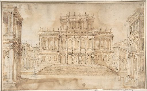 Design for Stage Set with Porticoed Palazzo