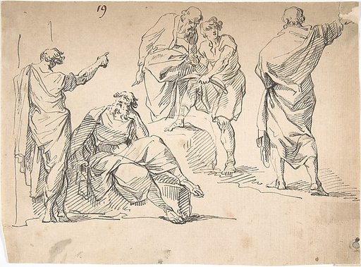 Sheet of Male Figure Studies