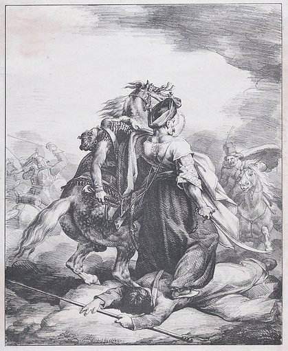 Mamluk Defending a Wounded Trumpeter