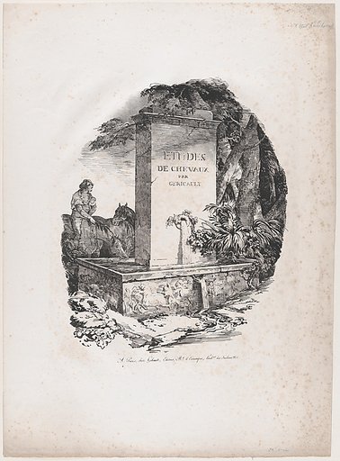 Watering Trough, Title Page of "Studies of Horses" (Etudes de Chevaux)