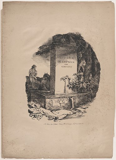 Watering Trough, Title Page of "Studies of Horses" (Etudes de Chevaux)