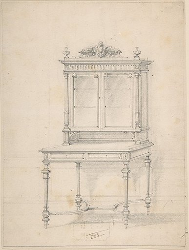 Design for a Desk with Cabinet