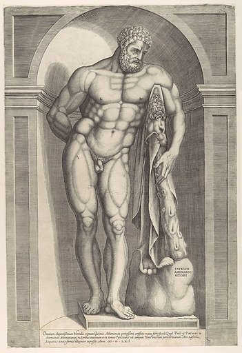 The Farnese Hercules, from "Speculum Romanae Magnificentiae"