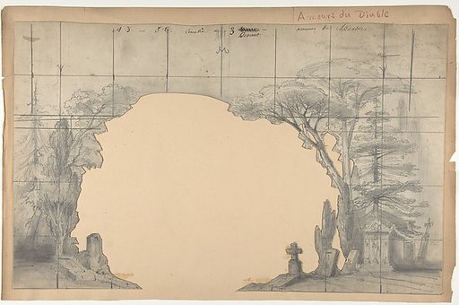 Design for a Stage Set at the Opéra, Paris: Cemetery
