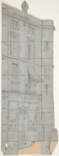 Design for a Stage Set at the Opéra, Paris: "Trattoria di Parigi"