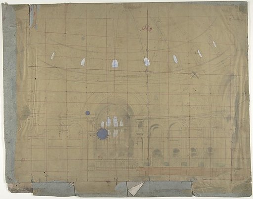 Design for a Stage Set at the Opéra, Paris: Church Interior