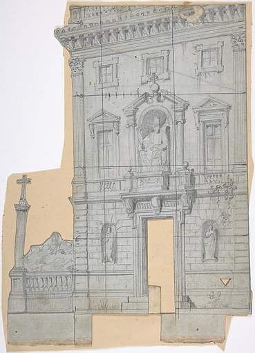 Design for a Stage Set at the Opéra, Paris: Building Façade