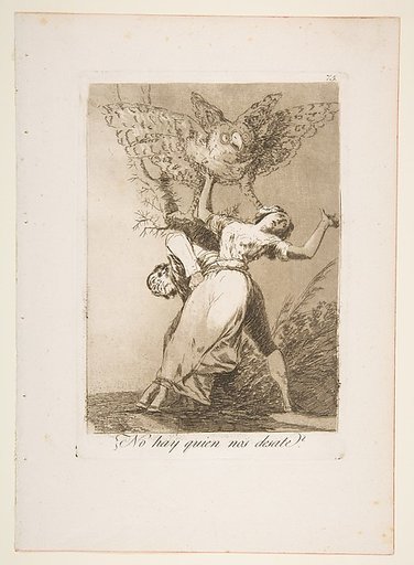 Plate 75 from "Los Caprichos": Is there no one to untie us? (¿No hay quien nos desate?)