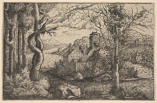 View on a River, with a Castle on an Island