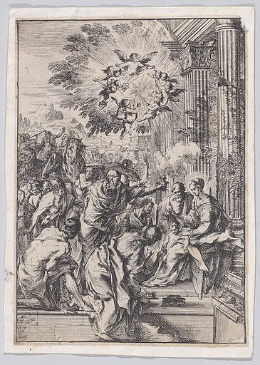 The Adoration of the Magi, set before and architectural colonnade