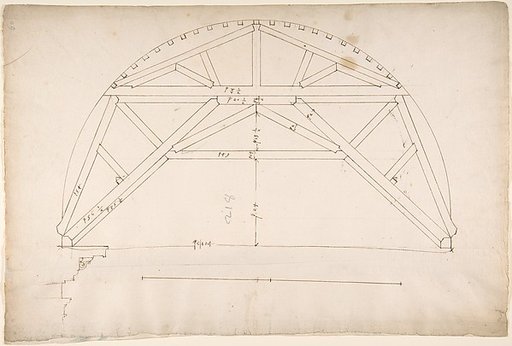 St. Peter's, centering truss, tunnel vault, section (recto) 
blank (verso)