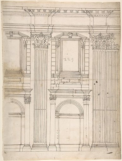 St. Peter's, apse, partial elevation (recto) blank (verso)