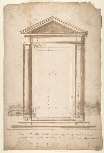 Sant'Apollonia, portal, elevation (recto) Sant'Apollonia, portal, plan (verso)