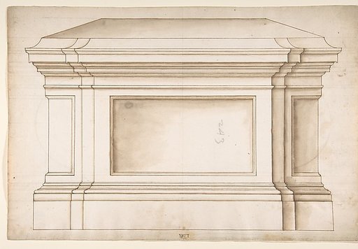 Marcus Aurelius Statue, pedestal, elevation (recto) Marcus Aurelius Statue, pedestal, plan (verso)